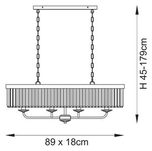 Endon 109058 - Lustră suspendată pe lanț, 4 x E14, 6 W, 230 V, crom lucios