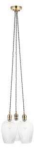 Endon 120656 - Lustră suspendată pe cablu 3xE27/10W/230V alamă