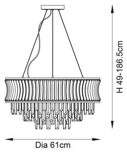 Endon 104530 - Lustră suspendată cu lanț 9xE14/6W/230V crom lucios
