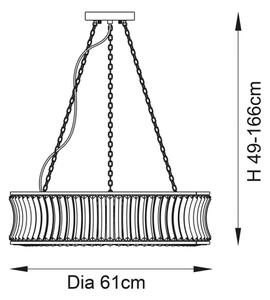 Endon 104528 - Lustră suspendată pe lanț, 6xE14/6W/230V, crom lucios