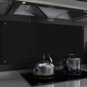 Panou antistropi bucătărie, negru, 120x50 cm, sticlă securizată