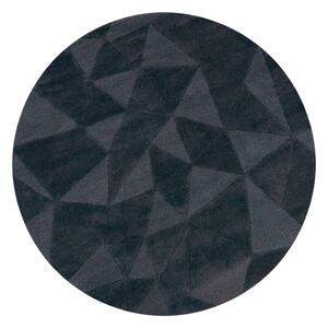 Covor gri antracit țesut manual rotund din lână ø 160 cm Shard Charcoal – Flair Rugs