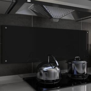 Panou antistropi de bucătărie negru 120x40 cm sticlă securizată