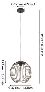 Eglo 901868 - Lustră suspendată pe cablu ALMANZORA 1xE27/60W/230V neagră