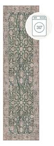 Covor tip traversă verde lavabil 60x230 cm Beau Floral – Flair Rugs