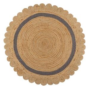Covor gri/în culoare naturală țesut manual rotund din iută ø 160 cm Grace Grey – Flair Rugs
