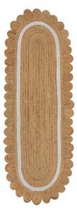 Covor tip traversă în culoare naturală/fildeș țesut manual din iută 80x230 cm Grace White – Flair Rugs