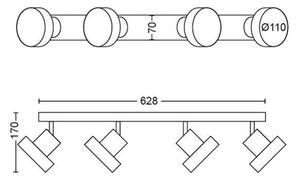 Spot LED BUKKO 4xLED/4,3W/230V Philips 50604/31/P0