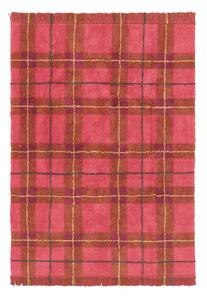 Covor roșu lavabil, țesut manual din bumbac 90x120 cm Tartan Vintage Red – Lorena Canals