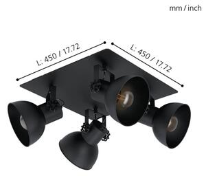 Eglo 43434 - Lampă spot BARNSTAPLE 2 4xE27/40W/230V