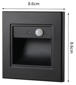 Brilagi - Aplica LED pentru scări cu senzor STEP LIGHT LED/1,5W/230V IP44 negru