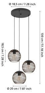 Eglo 901871 - Corp de iluminat suspendat pe cablu ALMANZORA 3xE27/60W/230V, negru