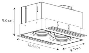 Plafonieră încastrată TRIMLESS 2xGU10/50W/230V neagră Lucide 09925/02/30