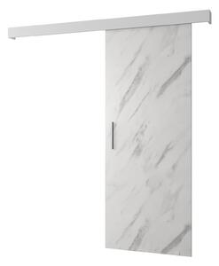Uși culisante 90 cm Sharlene I (marmură alb + alb mat + argintiu). 1043589