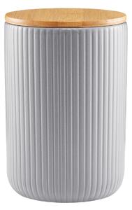 Recipient depozitare cu capac din bambus 850ml, gri, Curly
