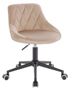 HR1054K Scaun Latte Catifea cu Bază Neagră