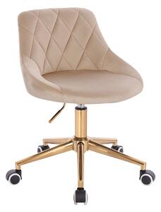HR1054K Scaun Latte Catifea cu Bază Aurie