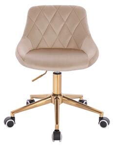HR1054K Scaun Latte Catifea cu Bază Aurie