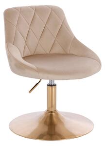 HR1054N Scaun Latte Catifea cu Bază Aurie