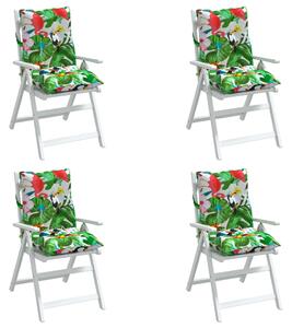 Perne scaune cu spătar jos, 4 buc., multicolor, textil oxford