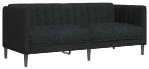 Canapea, 2 locuri, negru, material textil