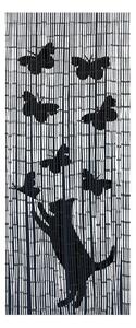Perdea de ușă din bambus neagră/gri 200x90 cm Cat and Butterfly - Maximex