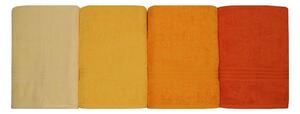 Set 4 prosoape de baie Rainbow, 70x140 cm, material bumbac, portocaliu