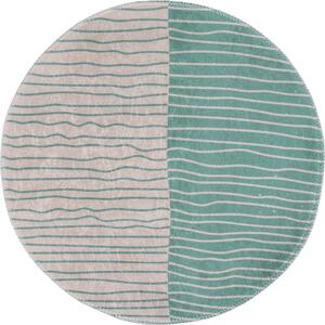 Covor crem-turcoaz lavabil rotund ø 80 cm Yuvarlak – Vitaus