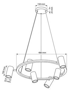 Brilagi - Lustră pe cablu SELE 6xGU10/30W/230V albă