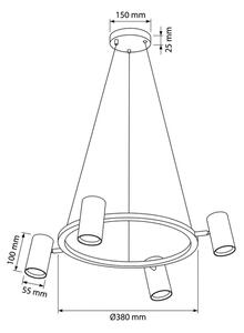 Brilagi - Lustră LED RGBW reglabilă, suspendată pe cablu SELE 4xGU10/6,5W/230V neagră