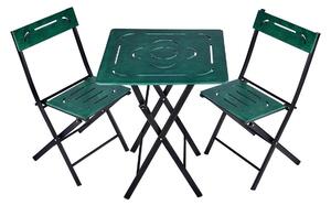 Set masa si scaune Bistro Set 5, 3 piese, verde, metal