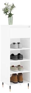 Pantofar, alb extralucios, 40x36x105 cm, lemn compozit