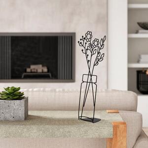 Obiect decorativ Flowerpot - 9, negru, metal, 24x52 cm