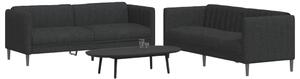 Set de canapele, 2 piese, negru, material textil