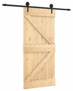 Ușă glisantă cu set de feronerie 95x210 cm, lemn masiv de pin