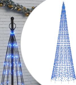 Lumină brad de Crăciun pe catarg 1534 LED-uri albastru 500 cm