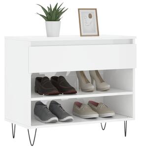 Pantofar, alb extralucios, 70x36x60 cm, lemn prelucrat