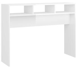 Masă consolă, alb extralucios, 105x30x80 cm, PAL