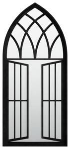 Oglindă de grădină, negru, 100x45 cm, fier, uz exterior