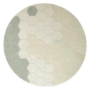 Covor verde deschis lavabil/țesut manual rotund din bumbac ø 140 cm Honeycomb Blue Sage – Lorena Canals