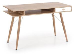 Birou Houston 1505, Stejar Sonoma, Alb, MDF, 75x120x60cm, 24 kg