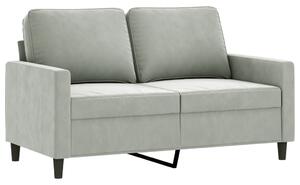 Canapea cu 2 locuri, gri deschis, 120 cm, catifea