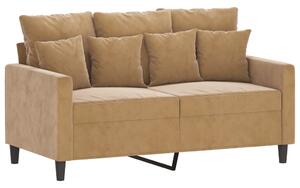 Canapea cu 2 locuri, maro, 120 cm, catifea