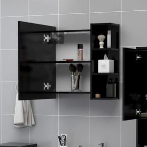 Dulap de baie cu oglindă, negru, 62,5 x 20,5 x 64 cm, PAL