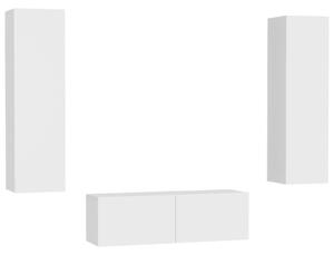 Set dulapuri TV, 3 piese, alb, lemn prelucrat