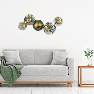 Decoratiune de perete Sensuale, verde/auriu, metal 100%, 100x50 cm