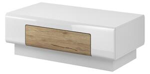 Măsuță Austin F111Alb lucios, Alb, Stejar san remo, 39x60x110cm, PAL laminat, Unghiular