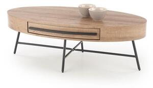 Măsuță de cafea Houston 1115Stejar auriu, Negru, 4x6x12cm, MDF, Oval