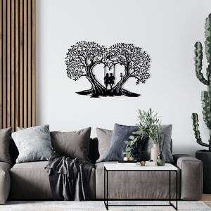 Decoratiune perete Love, 100% metal, negru, 65x43 cm