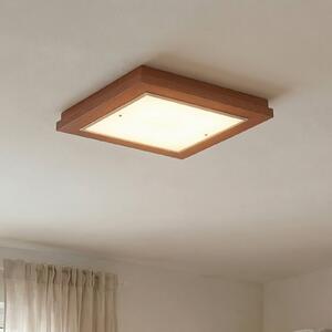 Argon Plafonieră Tally, lățime 42 cm, teracotă, lemn, E27, Maro / Rugină, Hol, Lemn, Plafon cu flacără multiplă